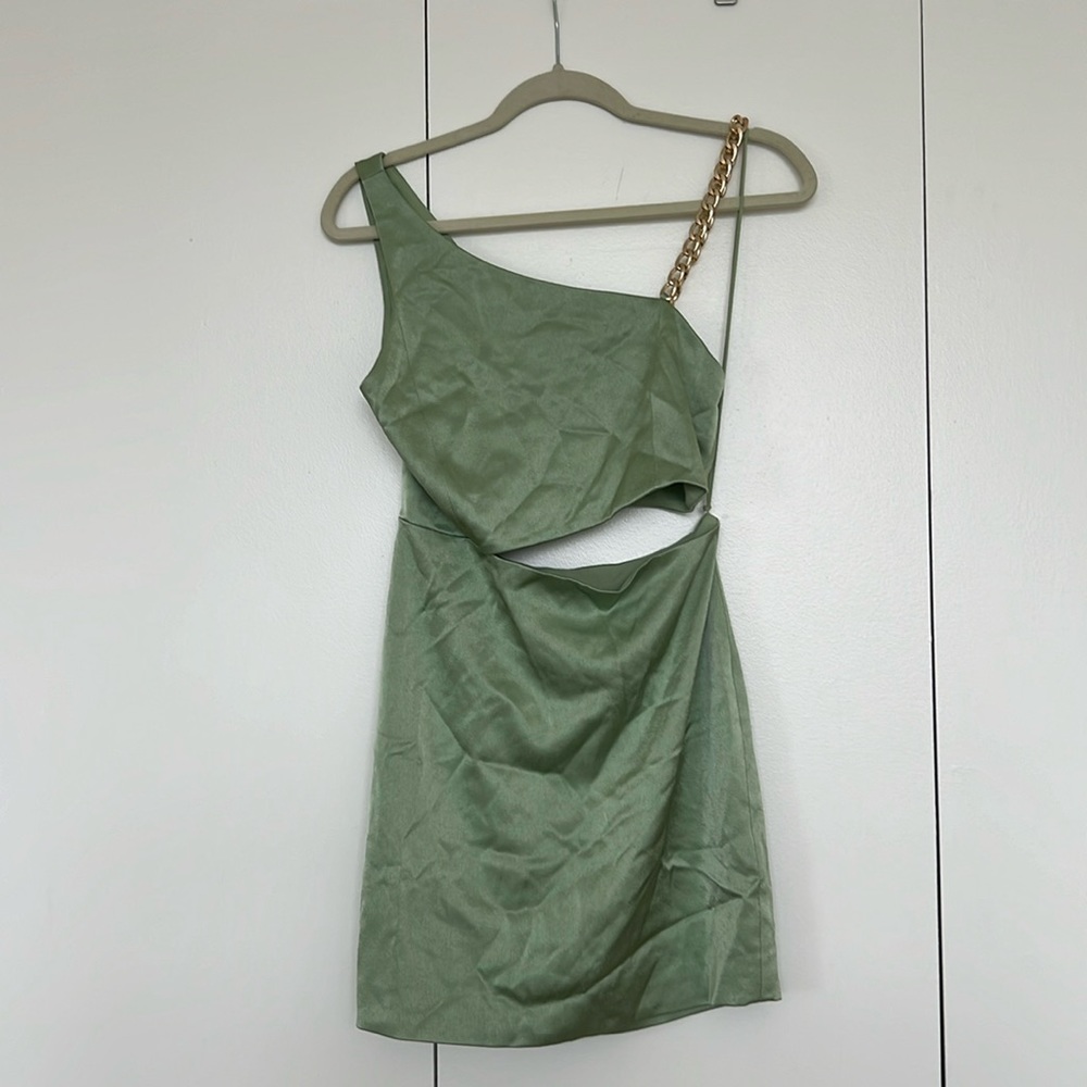 Alice & Olivia Green Mini Dress with Cutout